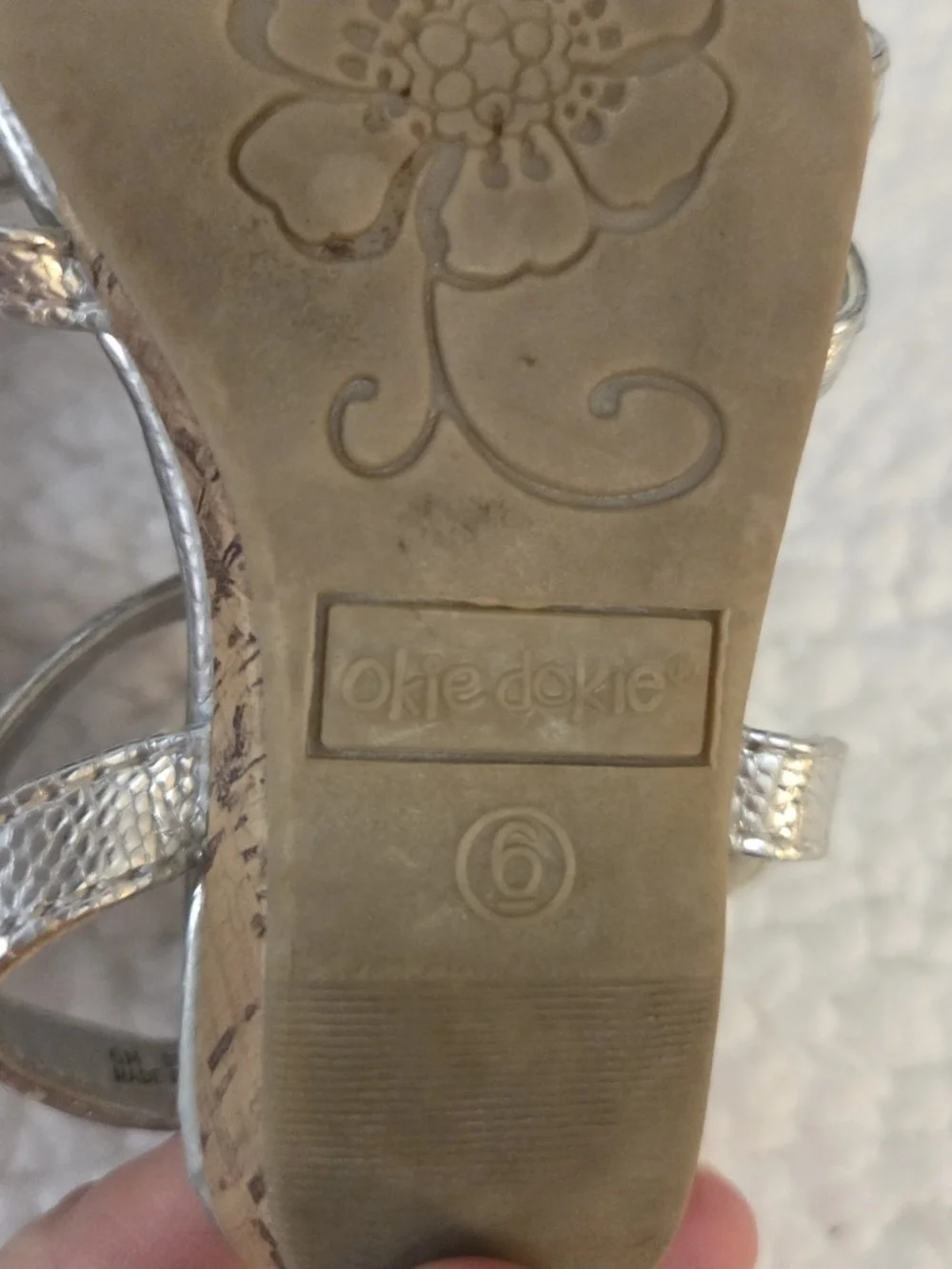 Toddler Lil Macy Rinestone Sandals Silver Strappy Dress Shoes Okie Dokie